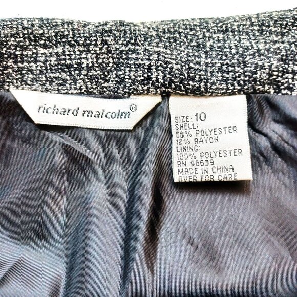 Richard Malcolm Tweed A-Line Skirt With Black Accents Size 10 Polyester/Rayon Bl - Picture 6 of 6